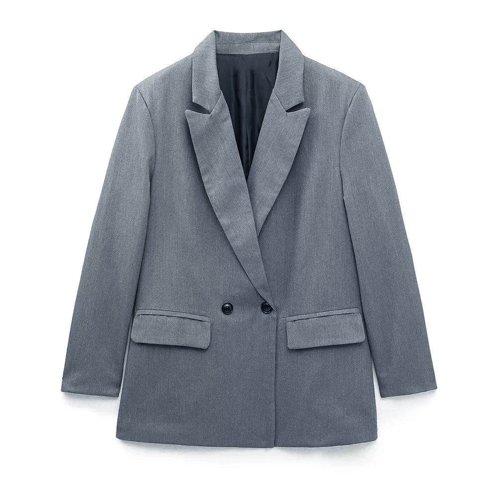Blazer voor Vrouwen met Dubbele Rij Knopen en Regular Fit