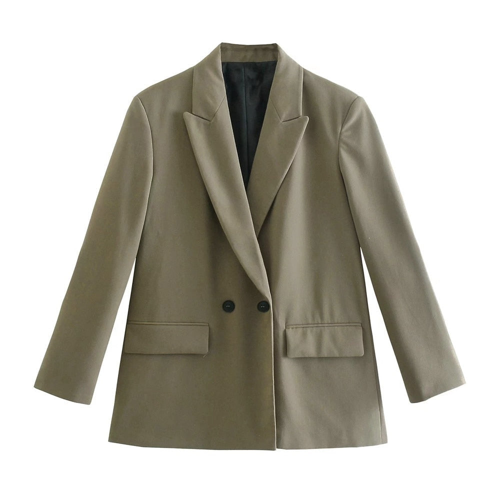 Blazer voor Vrouwen met Dubbele Rij Knopen en Regular Fit