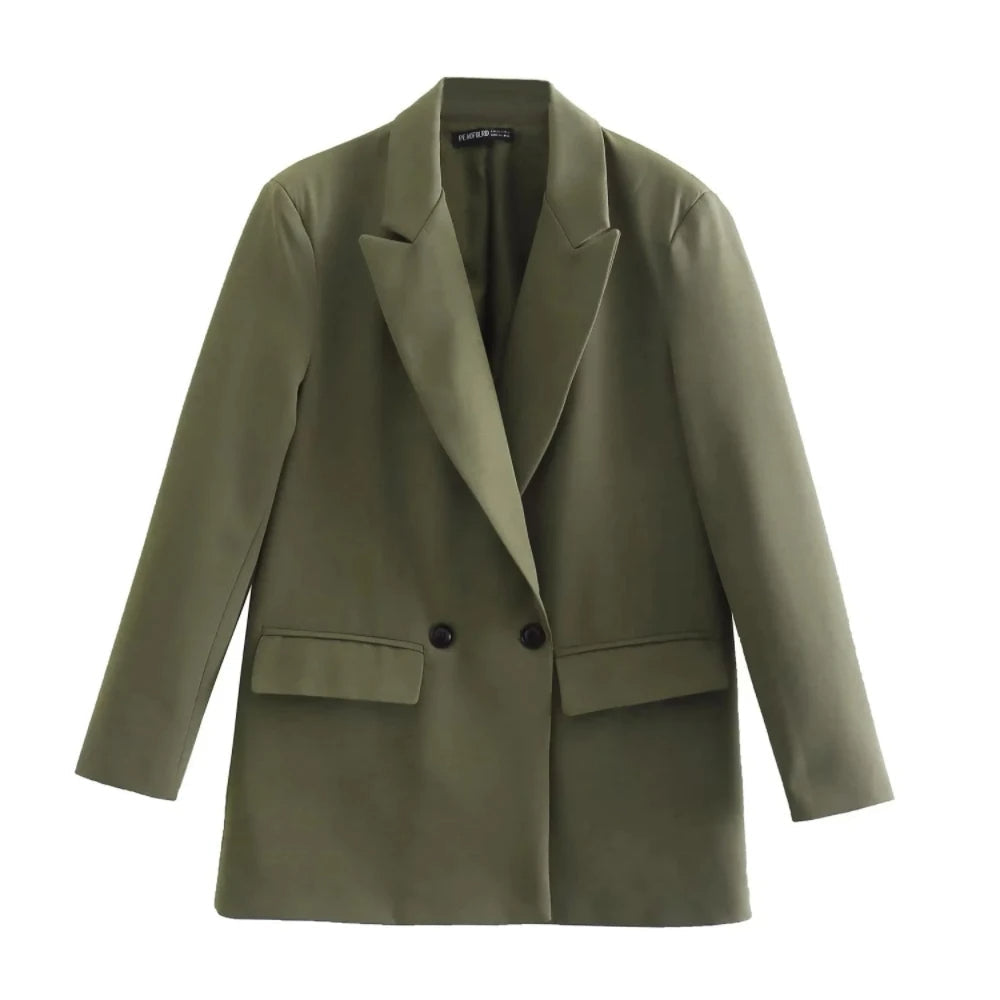 Blazer voor Vrouwen met Dubbele Rij Knopen en Regular Fit