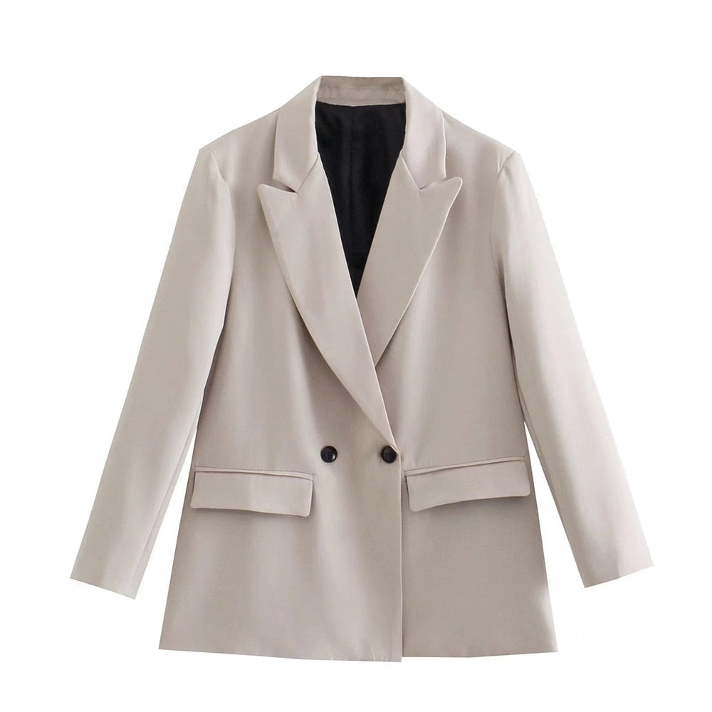 Blazer voor Vrouwen met Dubbele Rij Knopen en Regular Fit