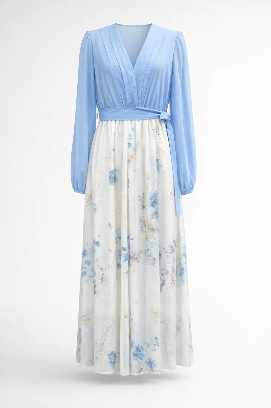 Bloemen Maxi Jurk Dames V Hals Lange Mouwen