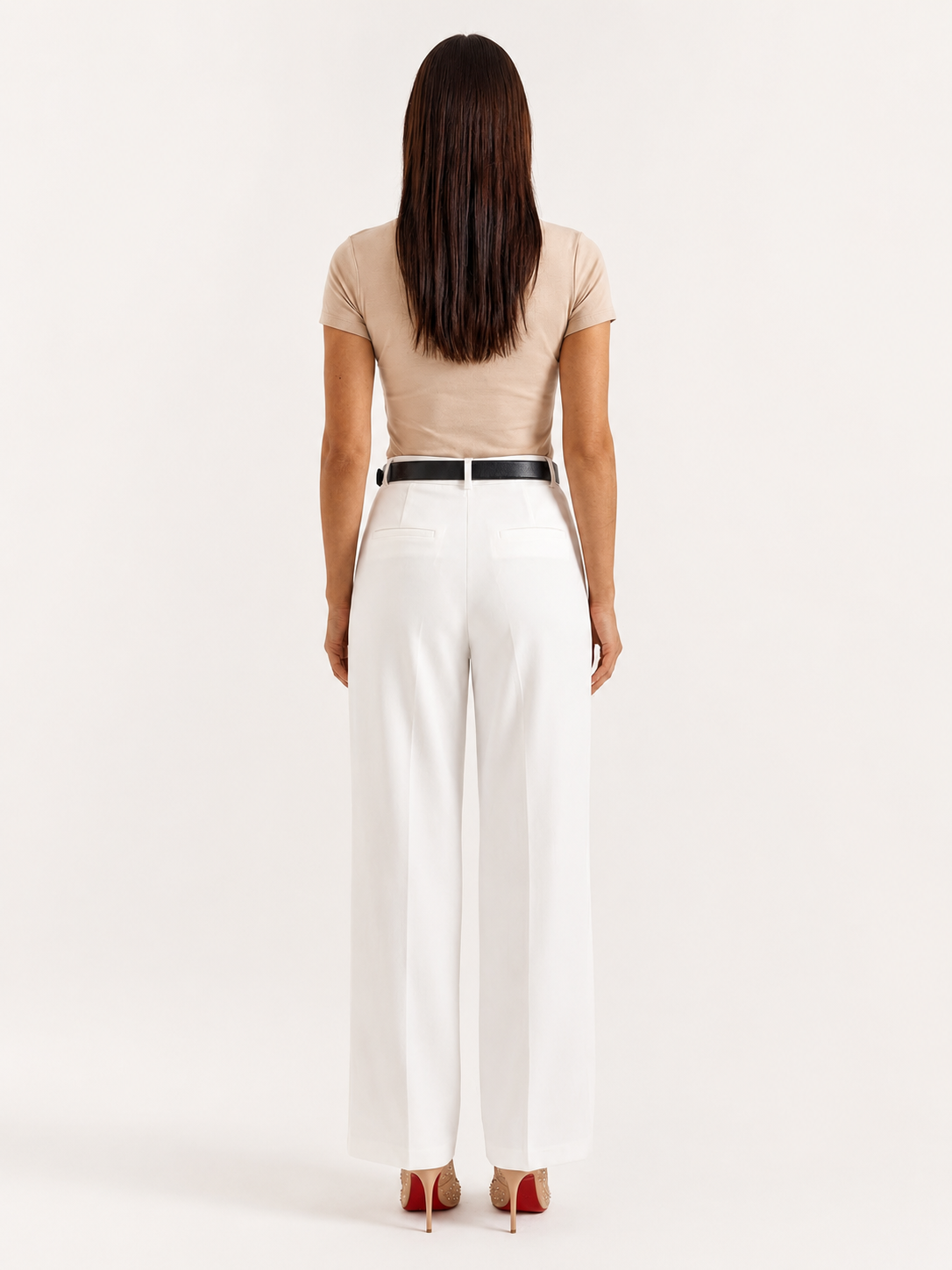 Broek Dames Hoge Taille Wijde Pijpen Casual Formeel