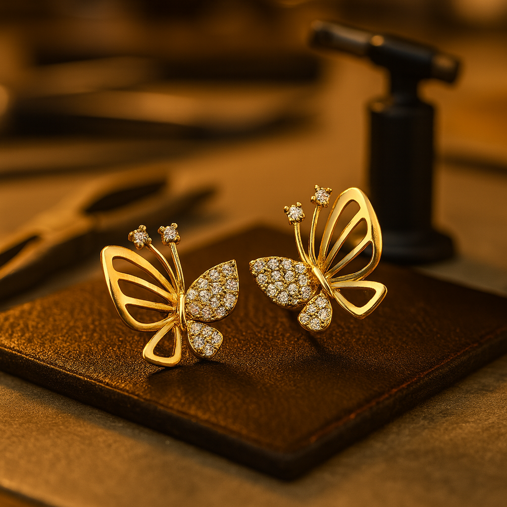 Elegante Zirkonia Vlinder Stud Oorbellen