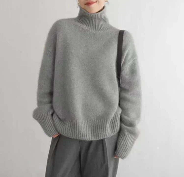 Cozy coltrui voor dames met oversized pasvorm en kaki kleur