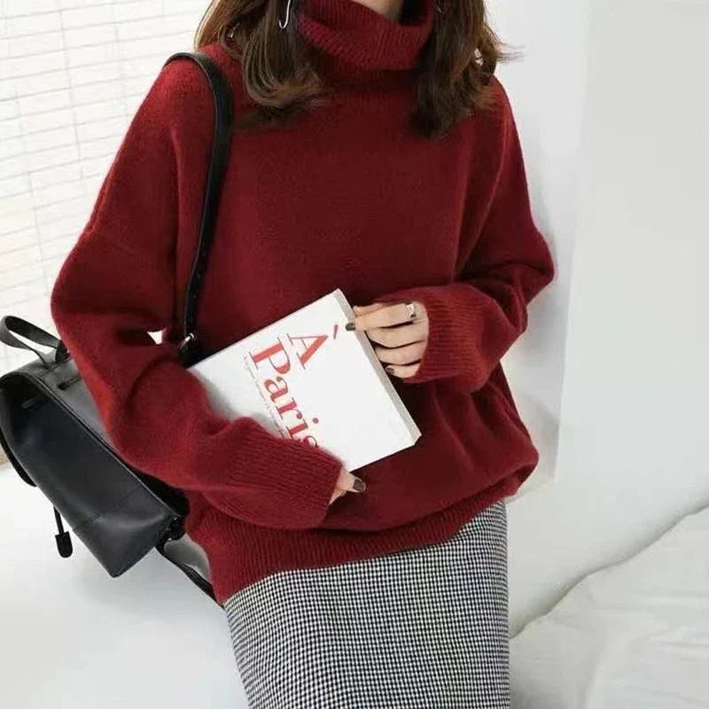 Cozy coltrui voor dames met oversized pasvorm en kaki kleur