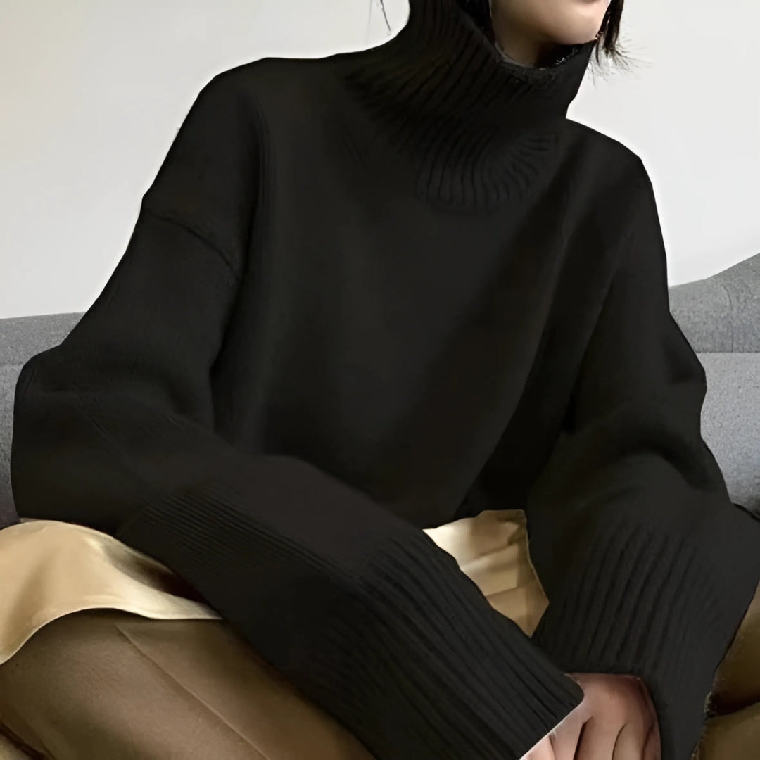 Cozy coltrui voor dames met oversized pasvorm en kaki kleur
