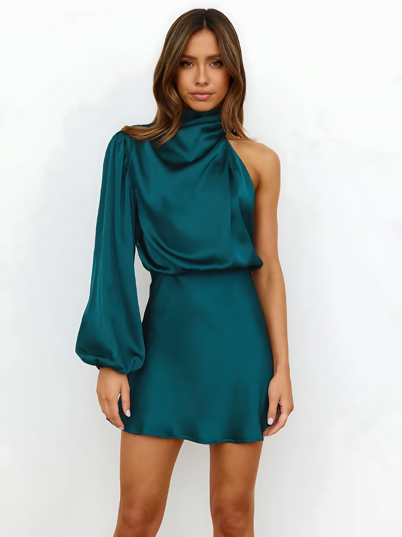 One-Shoulder Jurk Voor Vrouwen Met Asymmetrische Halslijn