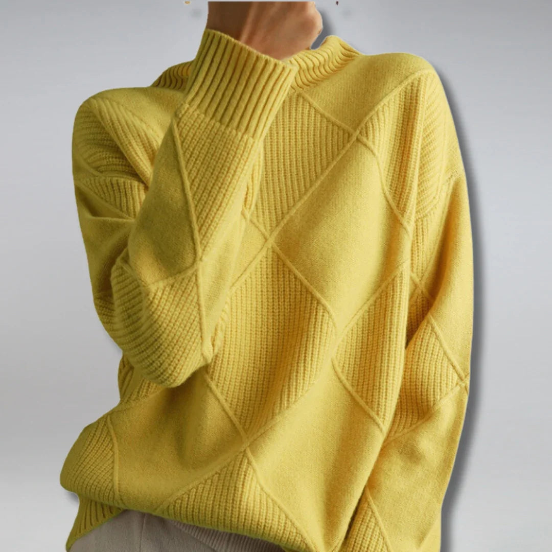 Dames Coltrui met Argyle Patroon en Comfortabele Wol