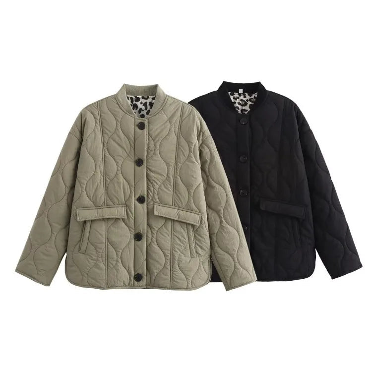 Damesjas met Luipaardvoering voor Stijlvolle Herfst en Winter