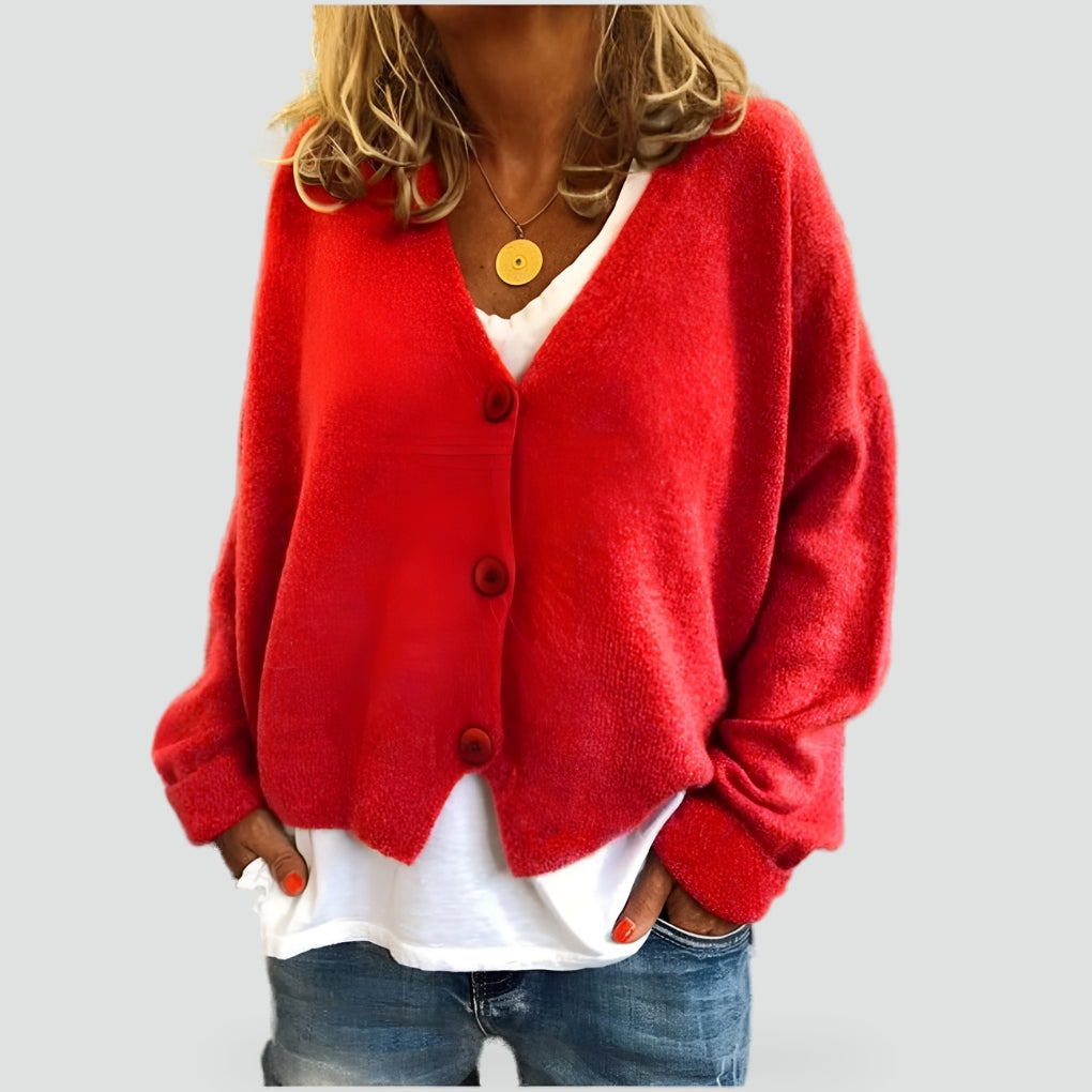 Dames gebreide cardigan met zachte stof