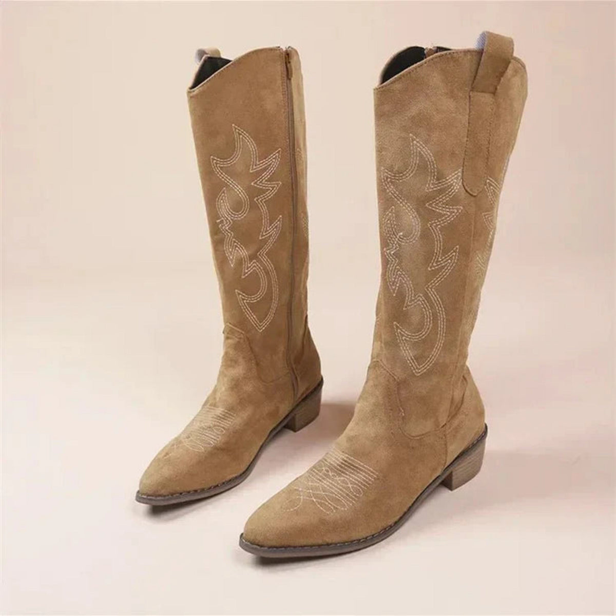 Dames Laarzen met Western Stijl en Broderie