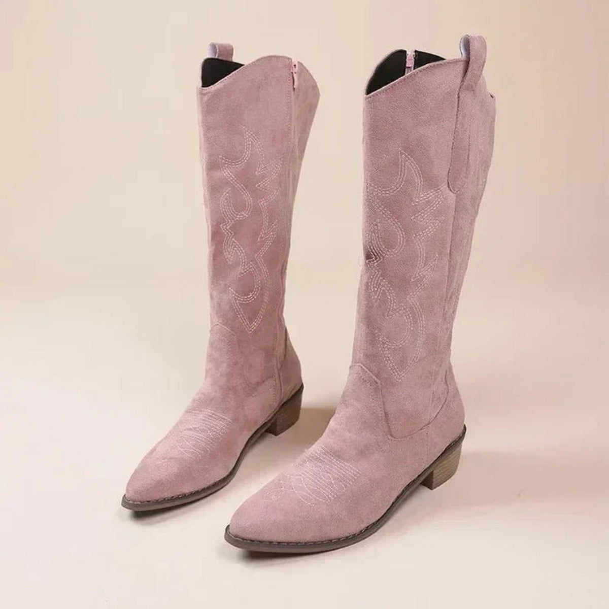 Dames Laarzen met Western Stijl en Broderie