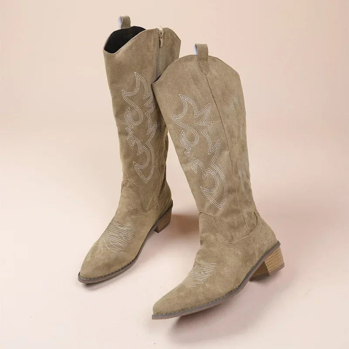 Dames Laarzen met Western Stijl en Broderie