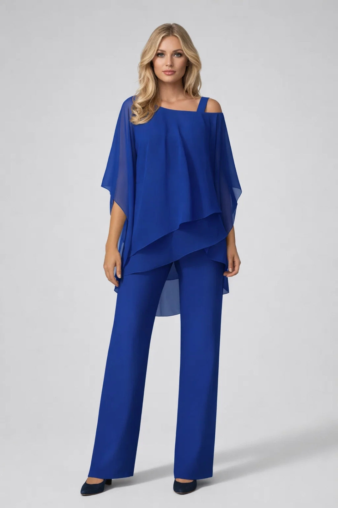 Dames Set Wijde Top Rechte Broek Feestelijk Elegant