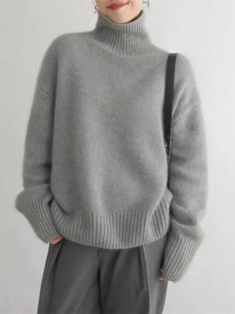 Dames Kasjmier Trui met Turtleneck voor een Stijlvolle Look