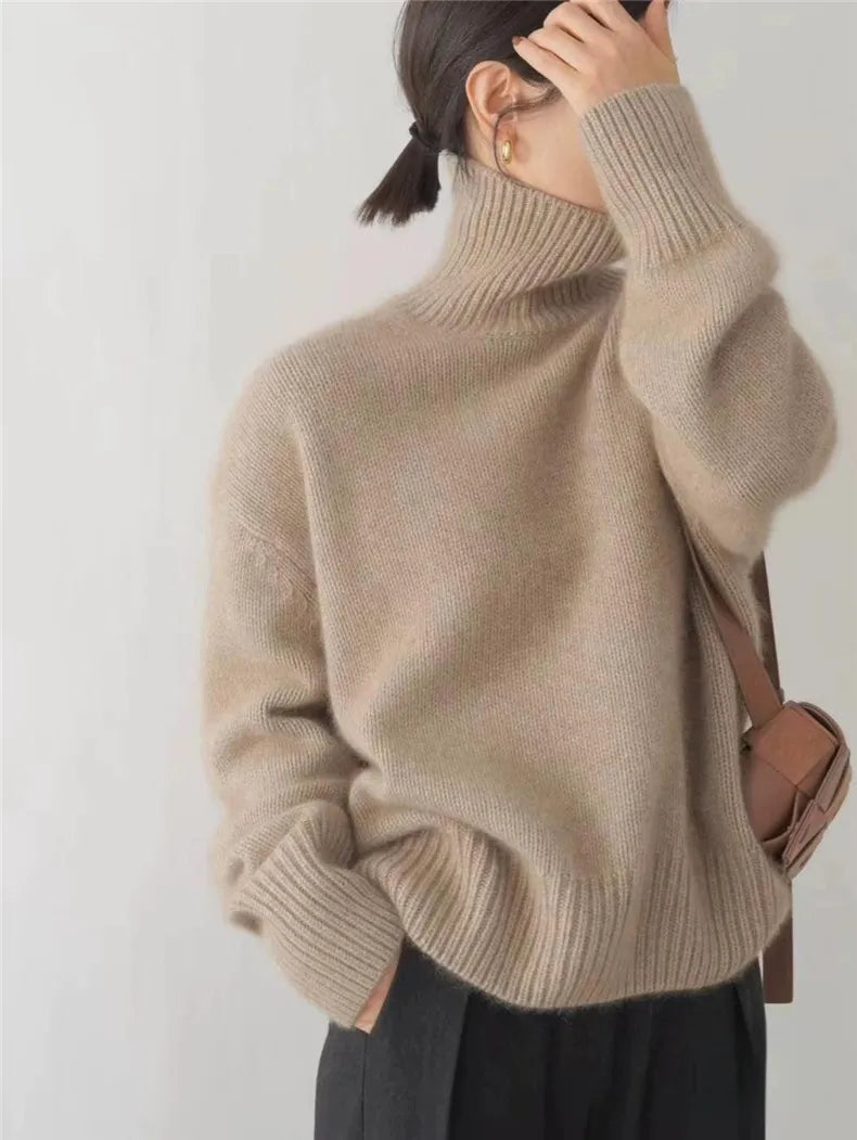 Dames Kasjmier Trui met Turtleneck voor een Stijlvolle Look