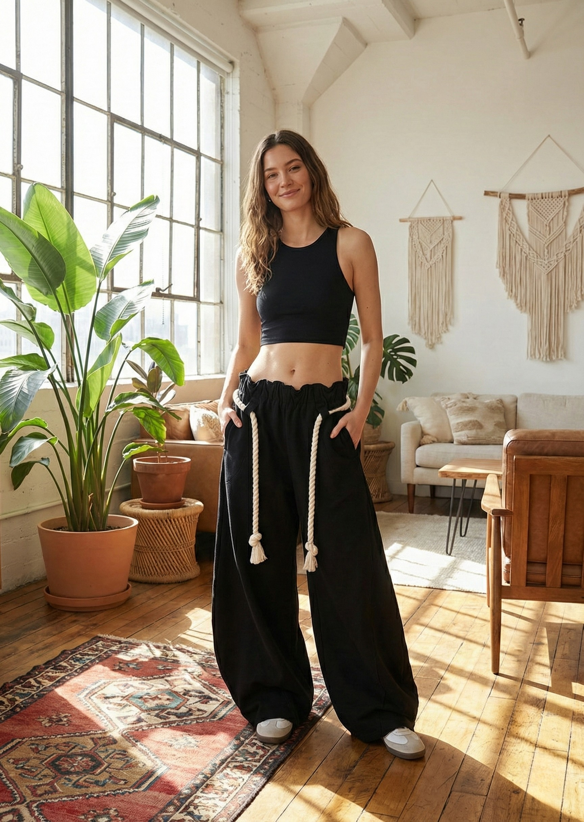 Dames Wide Leg Broek High Waist