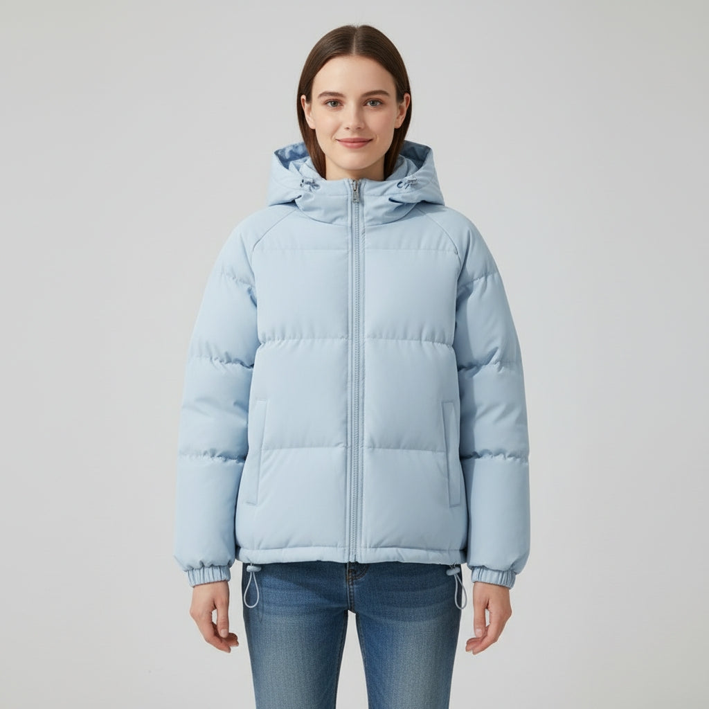 Dames winterjas met elegante pasvorm en gevoerde capuchon voor warmte