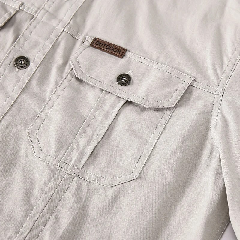 Heren Cargo Overshirt Tactisch Outdoor Overhemd Lange Mouw