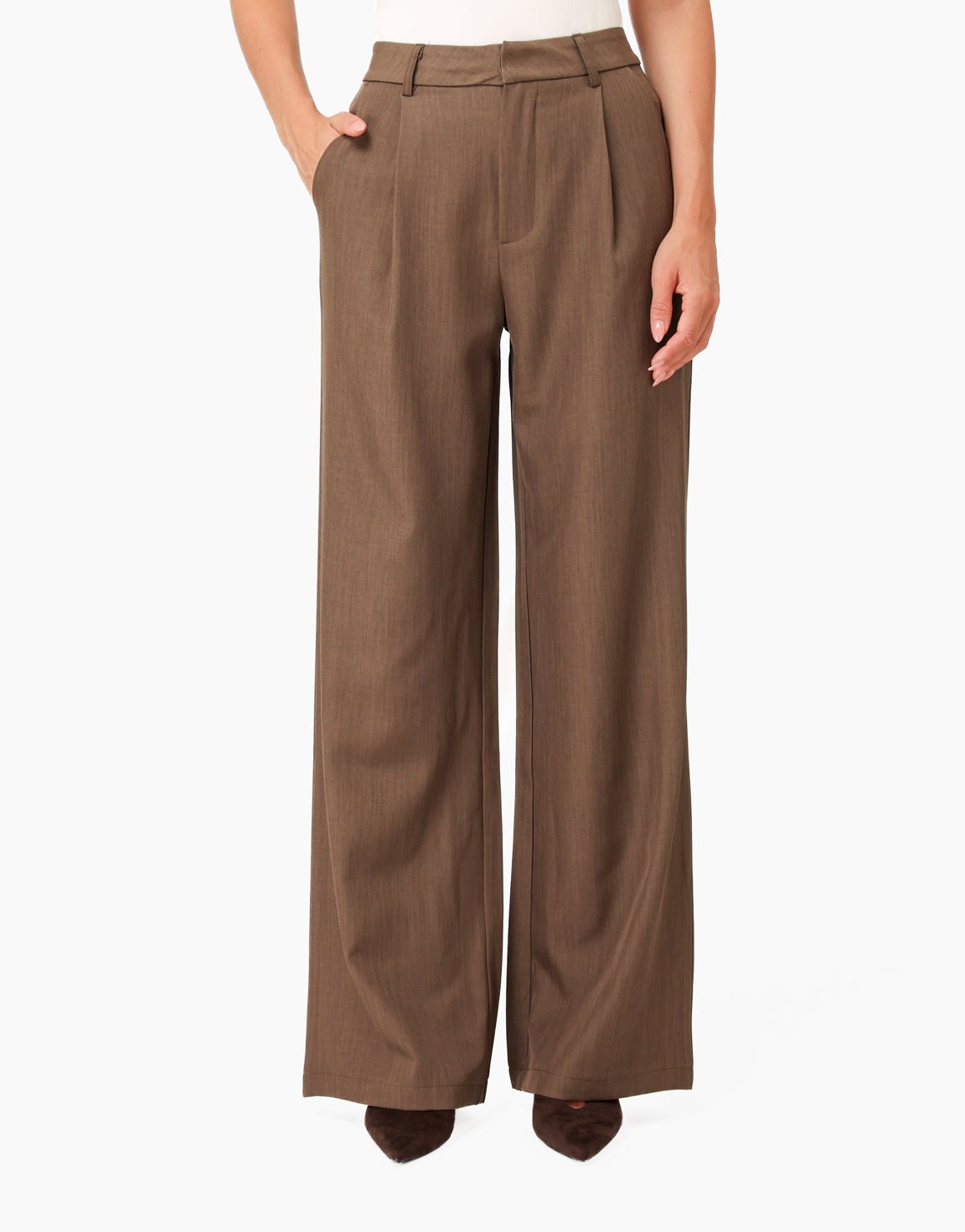 Donker Taupe Wijde Classic - Pantalon