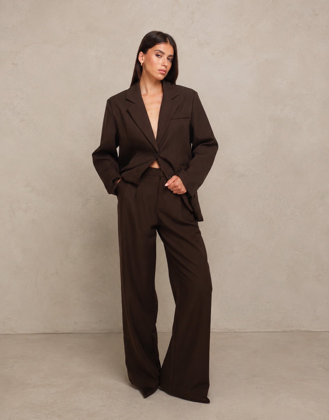 Donkerbruine Oversized Pasvorm - Blazer