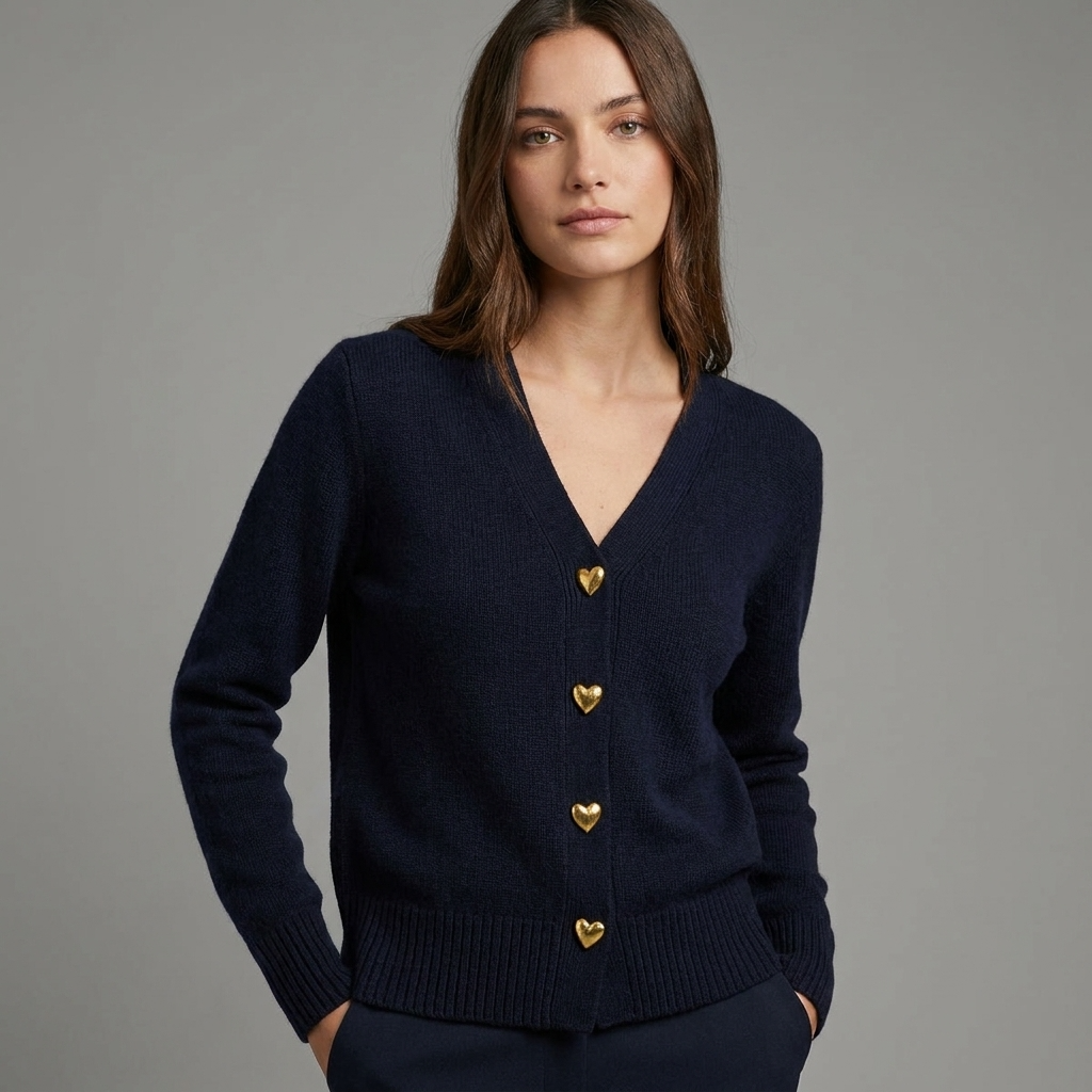 Vest Dames Regular Fit V-Hals Knoopsluiting Lange Mouwen Casual Herfst