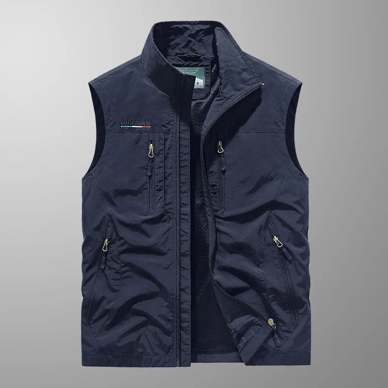 Bodywarmer Heren Rits Opstaande Kraag Outdoor Vest