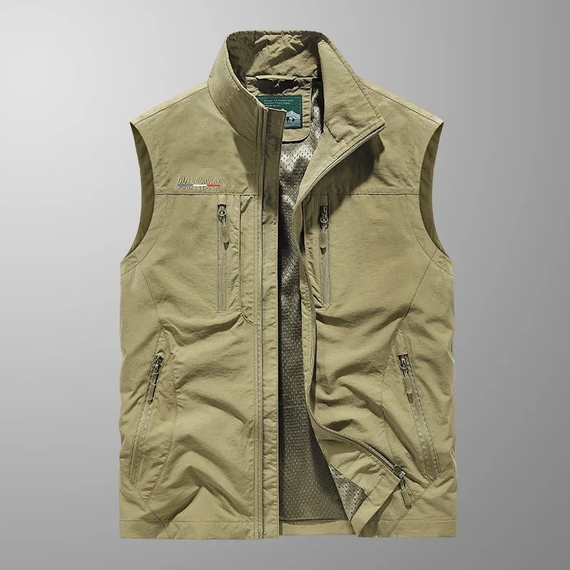 Bodywarmer Heren Rits Opstaande Kraag Outdoor Vest