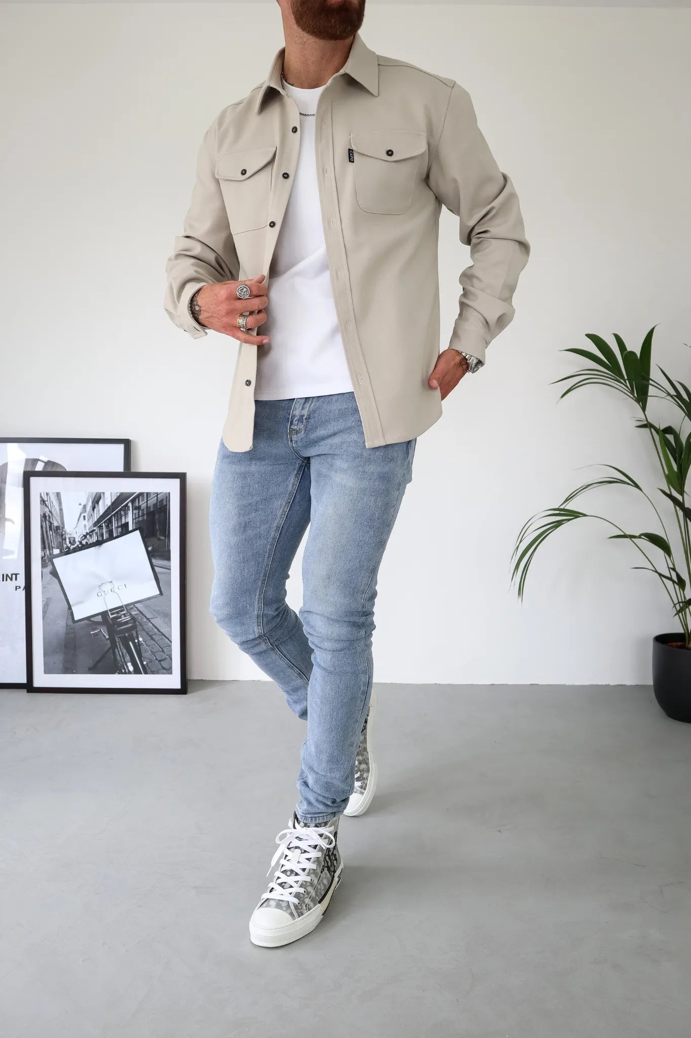 Heren Overshirt Jas Borstzakken Lente Herfst Casual Lichtgewicht