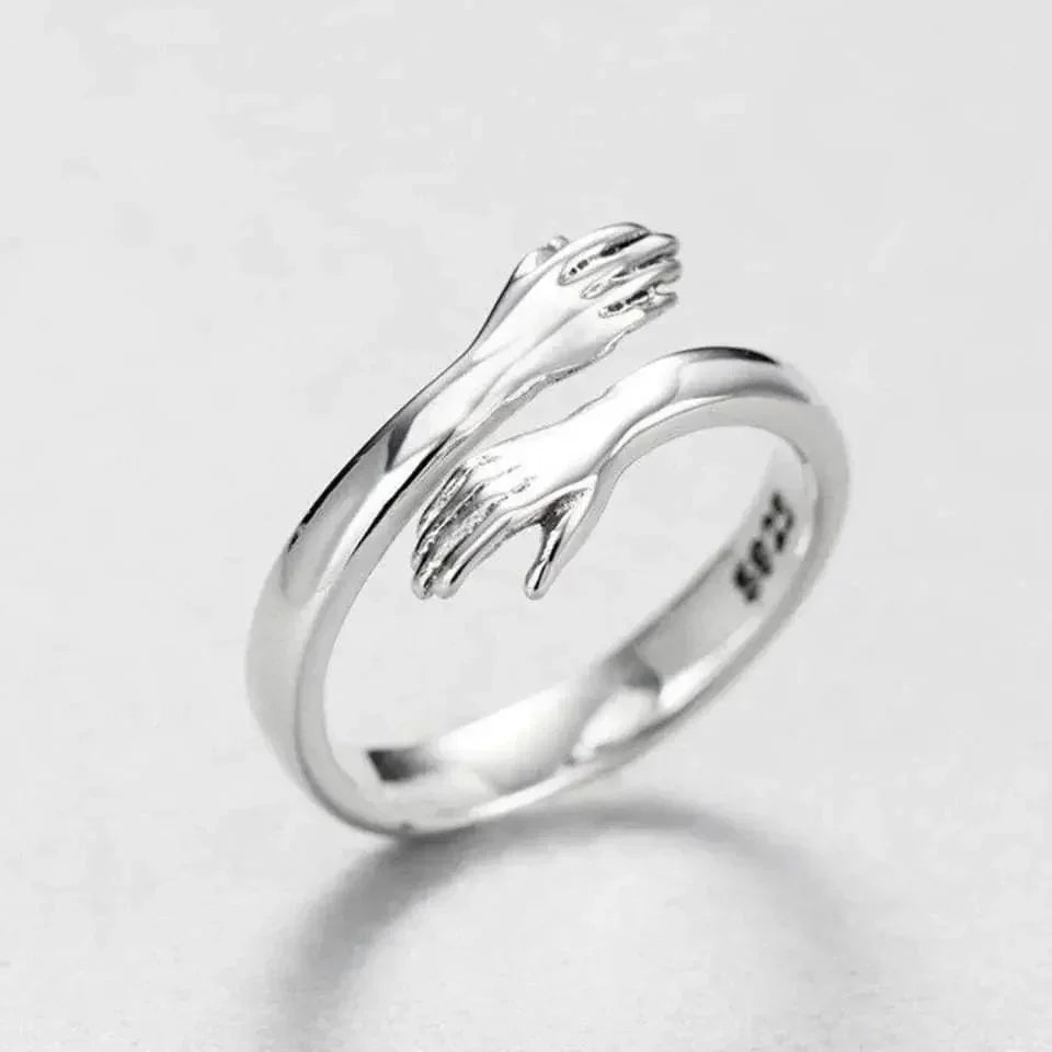 Verfijnde zilveren ring met verstelbare band