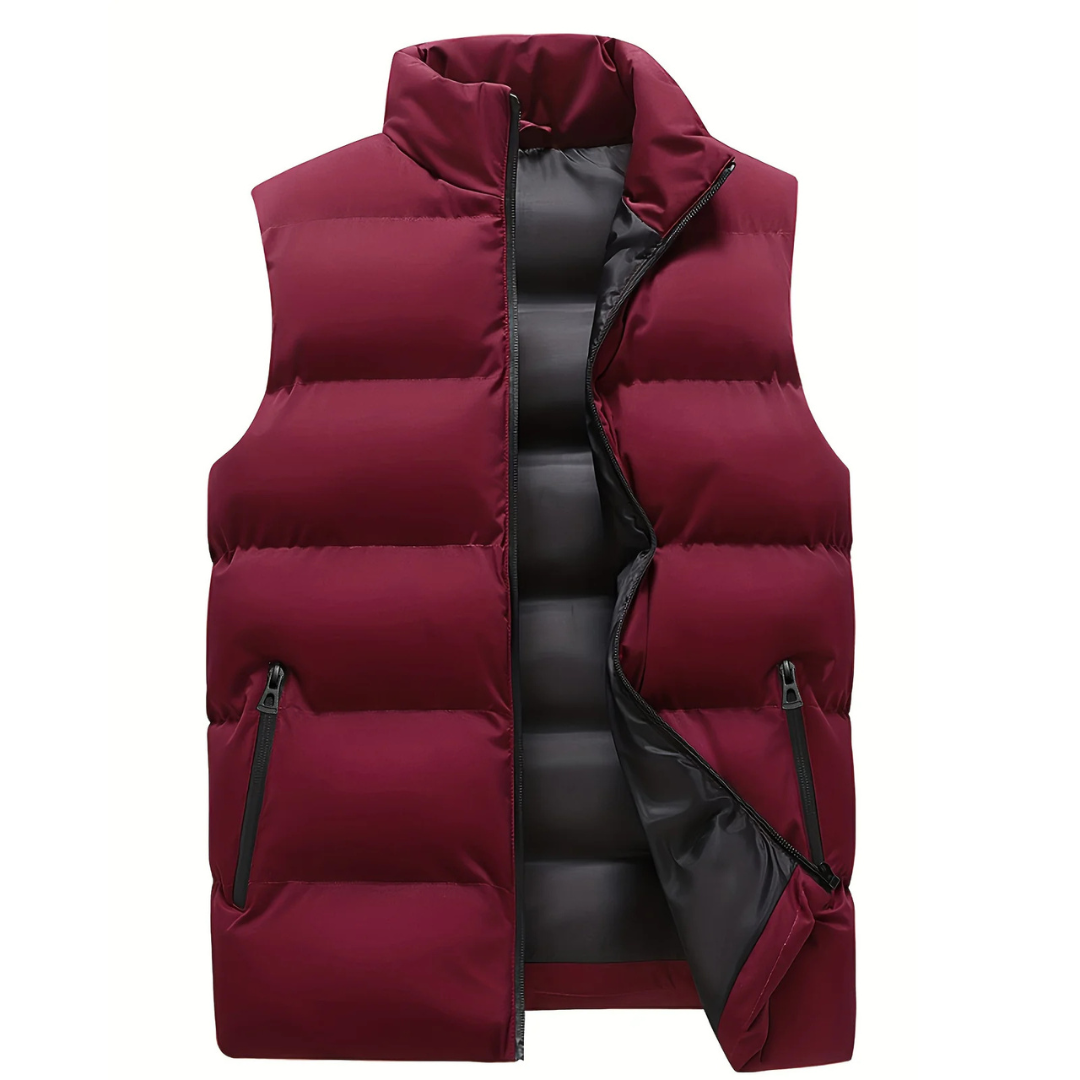 Heren Bodywarmer Puffer Vest Voor Laagjes Met Gestikte Look