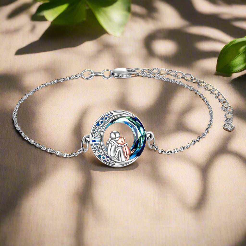 Verstelbare Honden Charms Bracelet van Sterling Zilver