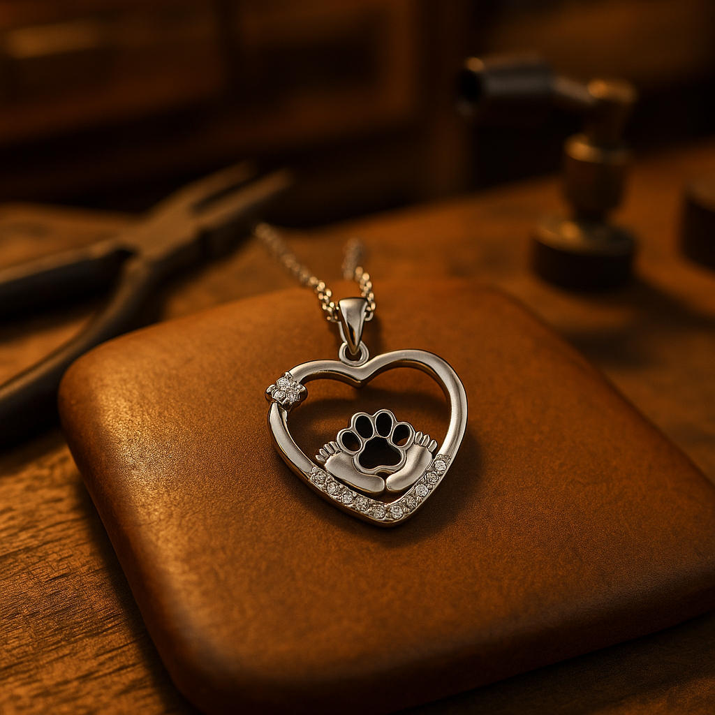 Little Feet Hondenpootafdruk Ketting en Zirkonia