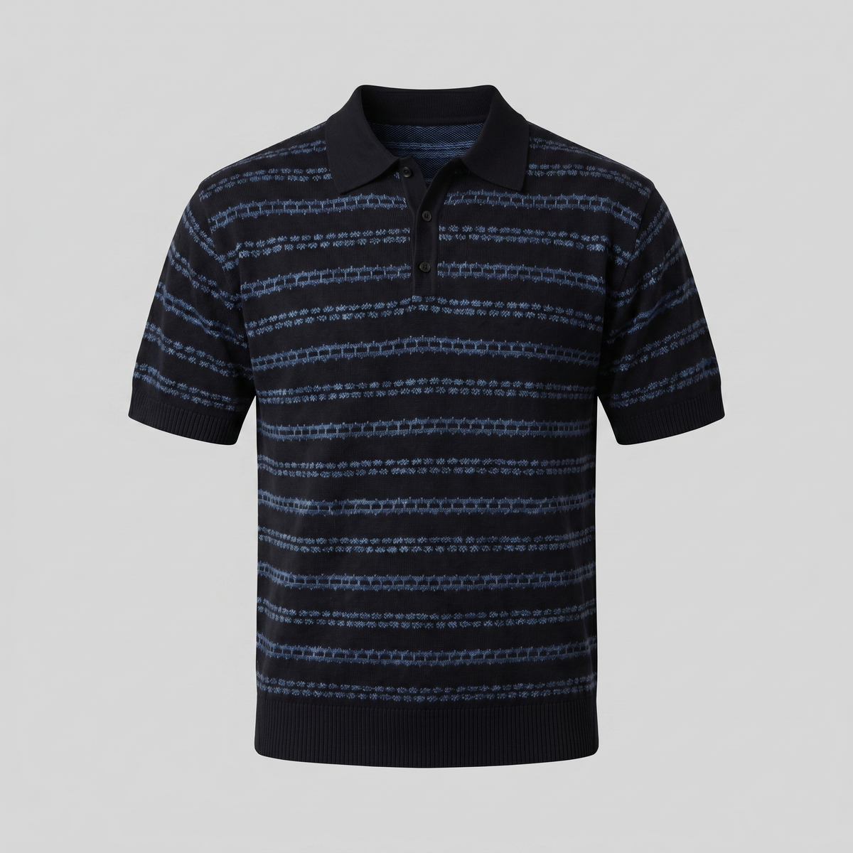Gebreide Polo Shirt Heren Tailored Fit Lange Mouwen Casual