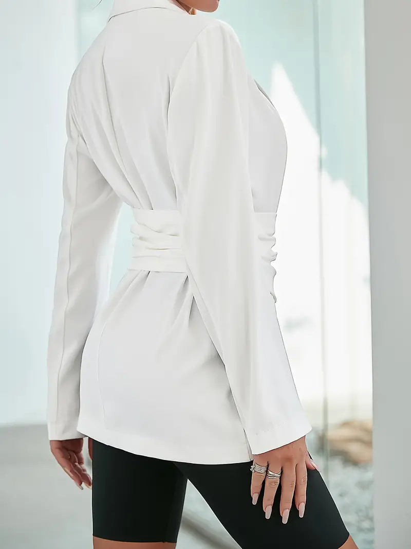 Geplooide Blazer Dames Elegant Casual Formeel