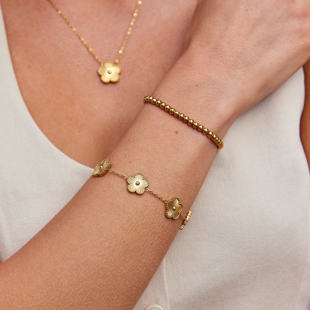Gouden Klaver Armband