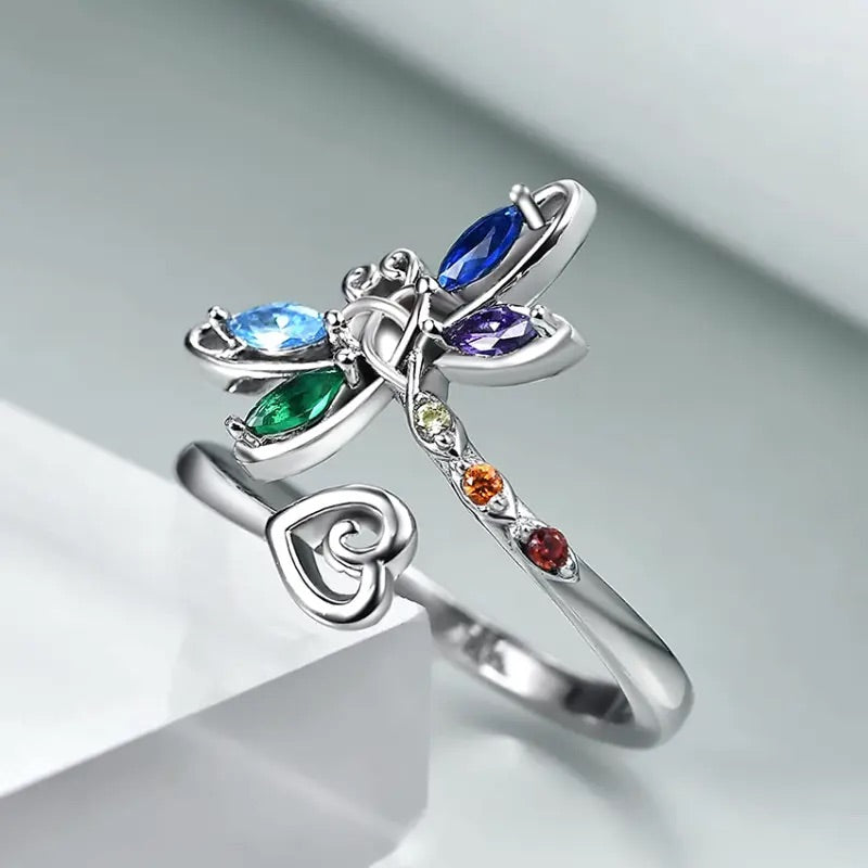 Vintage Libelle Verstelbare Ring