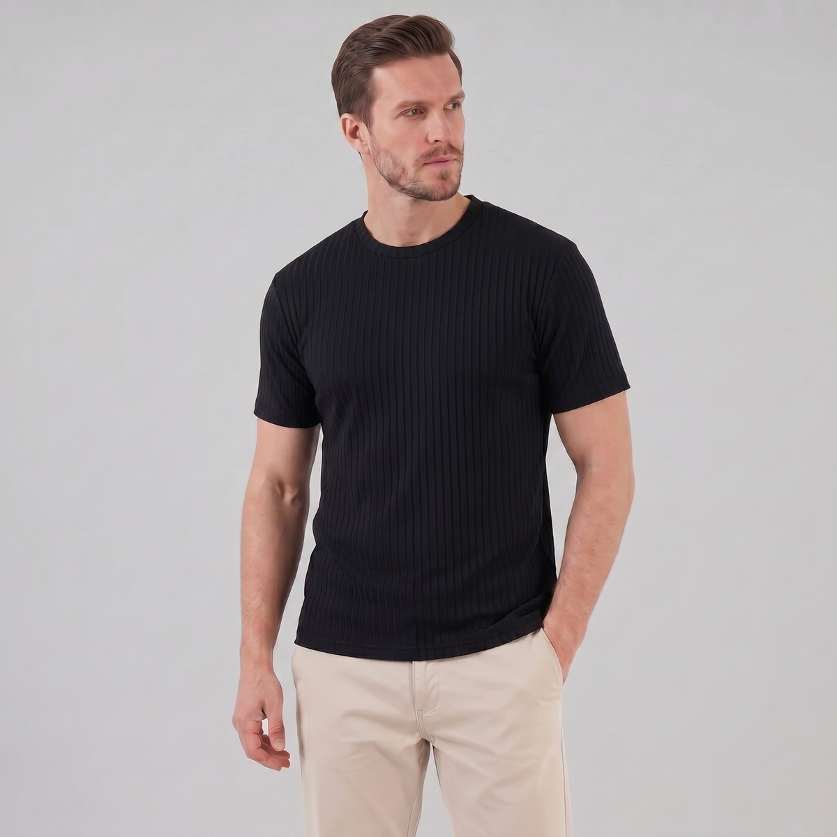 Henley Shirt Heren Slim Fit Lange Mouwen Casual