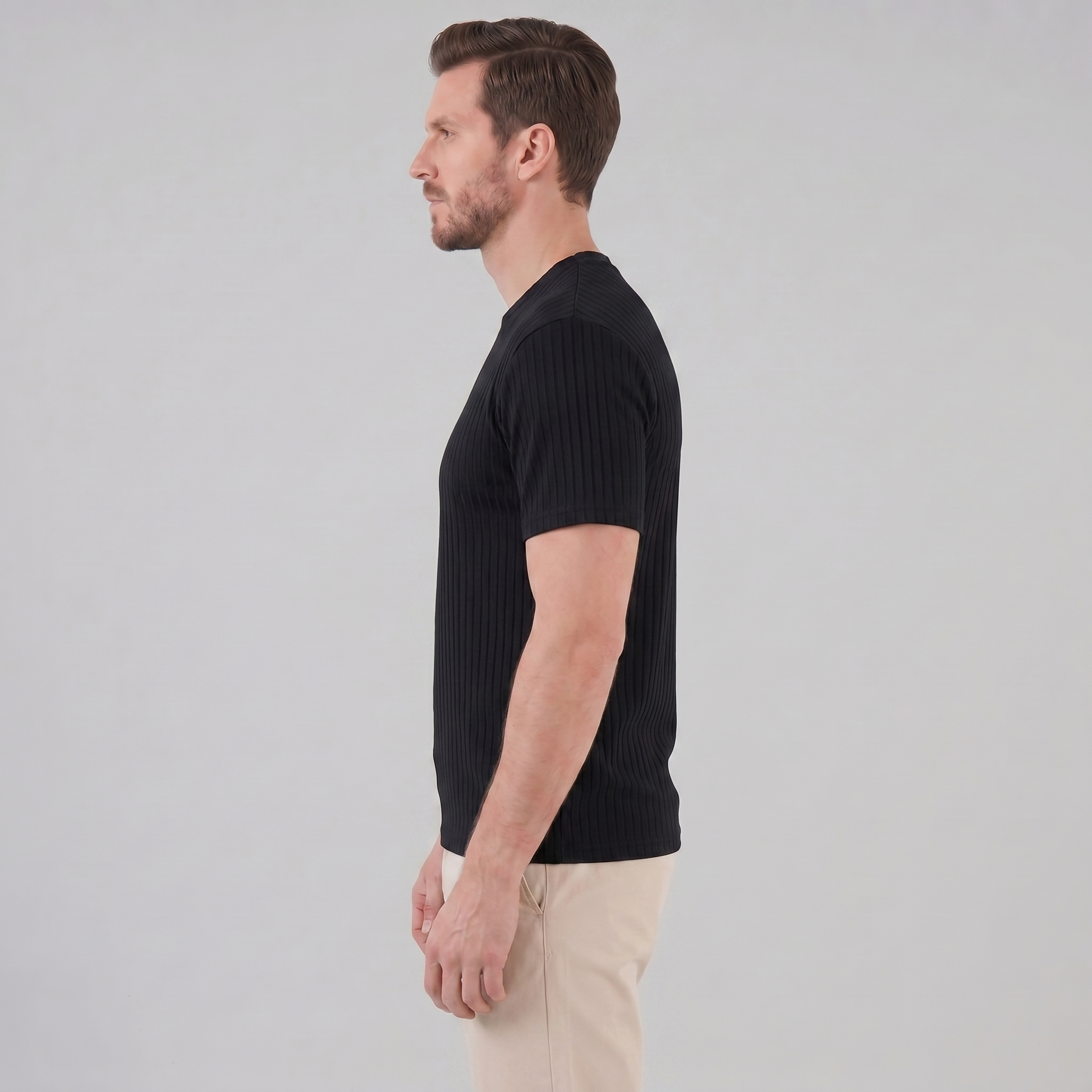 Henley Shirt Heren Slim Fit Lange Mouwen Casual