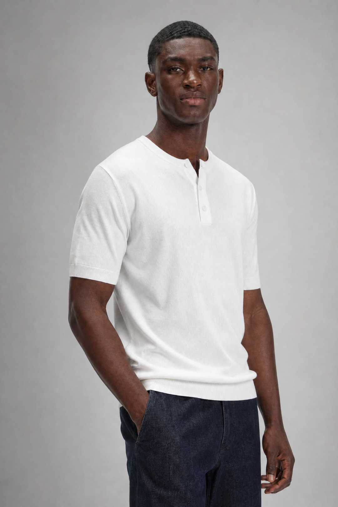 Henley T-shirt Korte Mouwen Heren Casual
