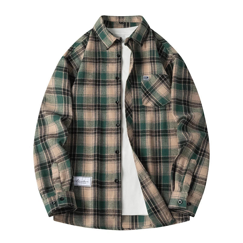 Heren Geruite Overshirt Knoopsluiting Casual Zomer