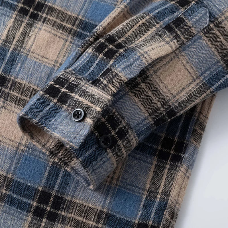Heren Geruite Overshirt Knoopsluiting Casual Zomer