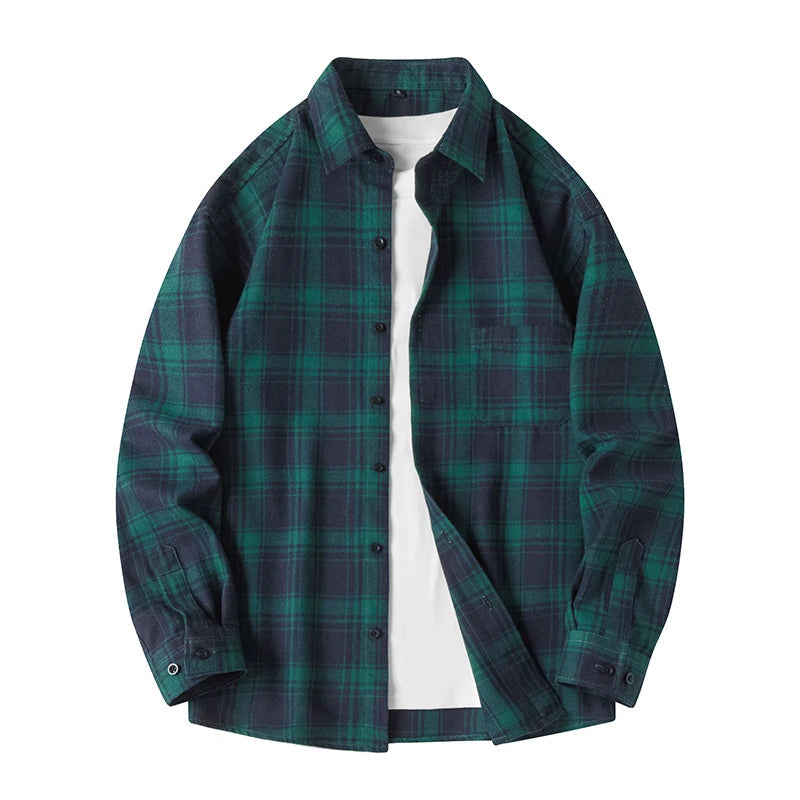 Heren Geruite Overshirt Knoopsluiting Casual Zomer