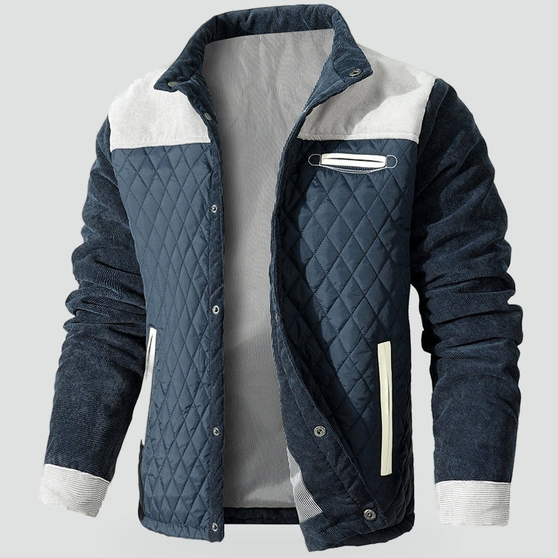 Heren Herenjas met Ruitpatroon en Corduroy Details