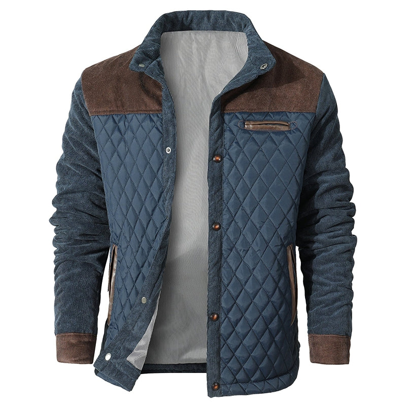 Heren Herenjas met Ruitpatroon en Corduroy Details