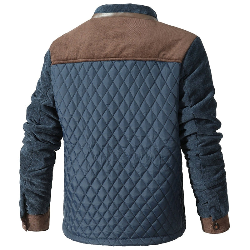 Heren Herenjas met Ruitpatroon en Corduroy Details