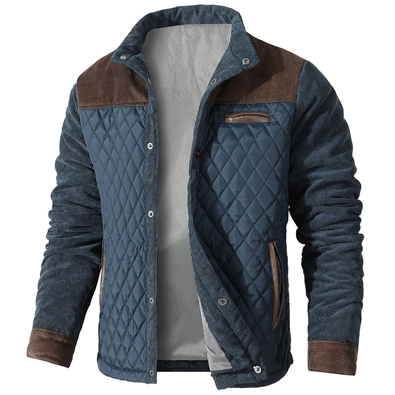 Heren Herenjas met Ruitpatroon en Corduroy Details