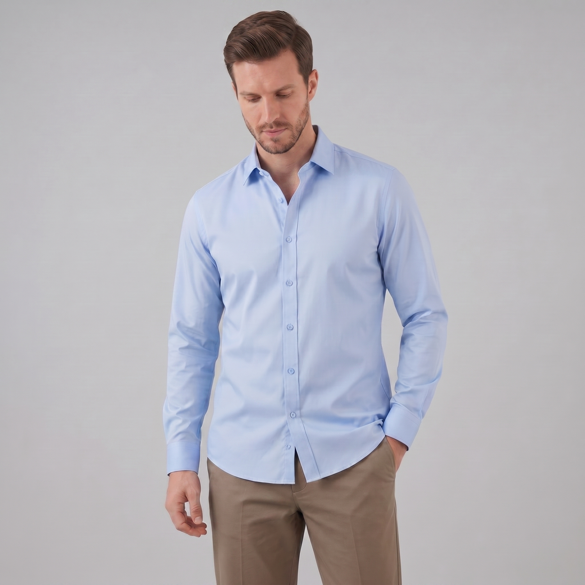 Heren Overhemd Slim Fit Lange Mouwen