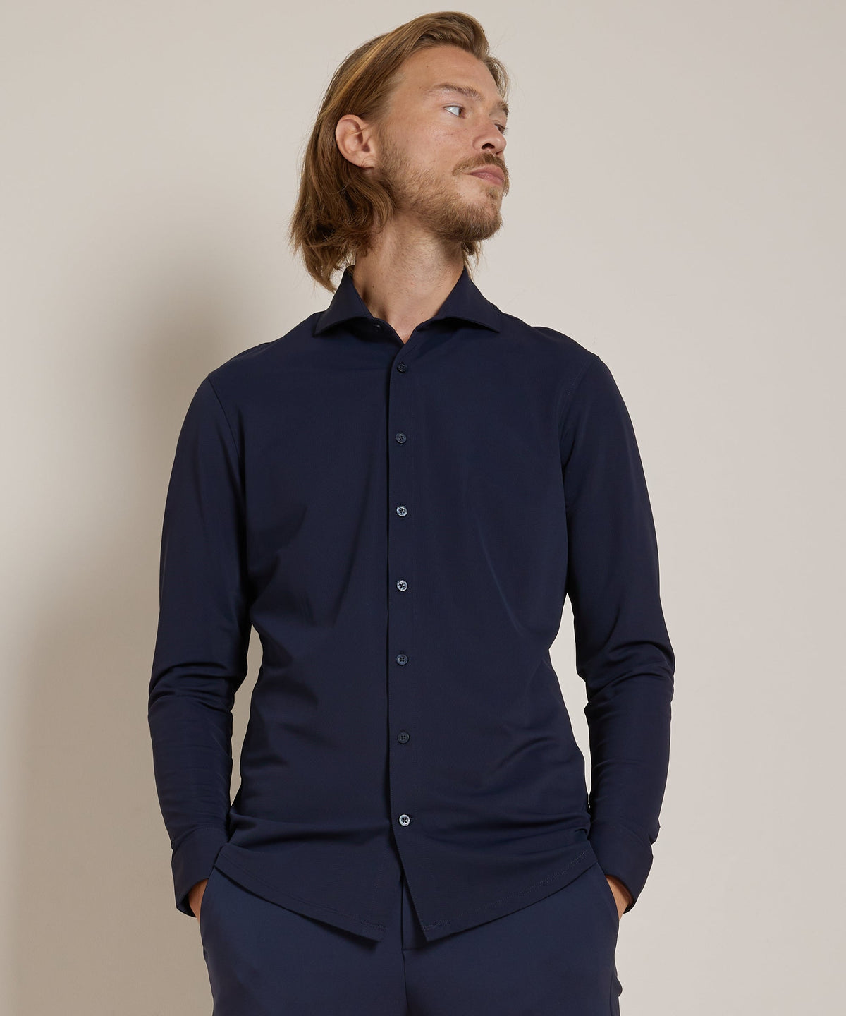 Heren Smart Casual Stretch Overhemd