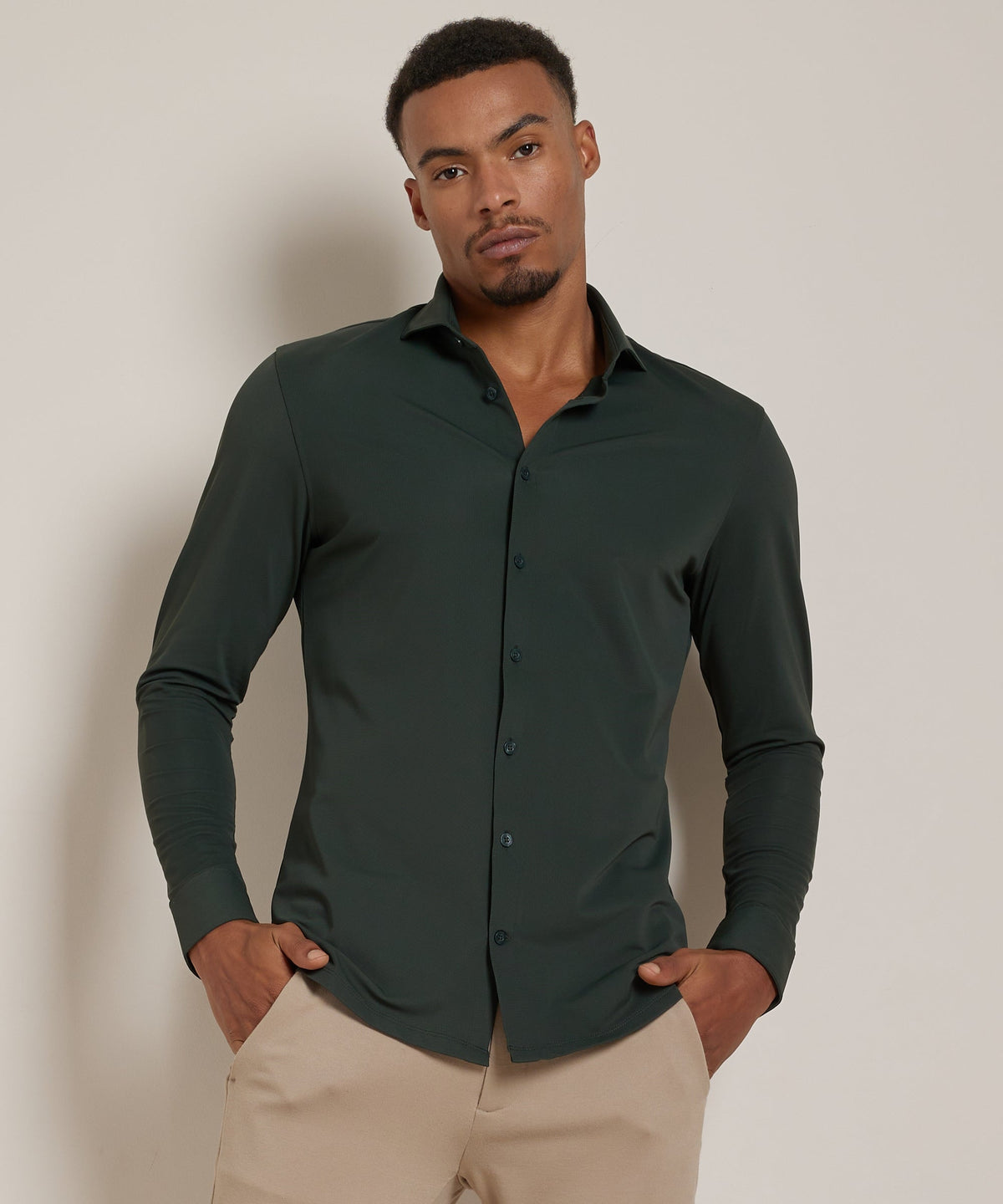 Heren Smart Casual Stretch Overhemd
